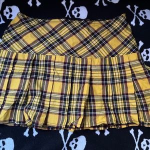 Tripp nyc plaid yellow mini skirt small
